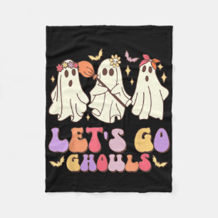Cobertor De Velo Vamos Ir Ghouls Fofo Retro Halloween Ghost Squad