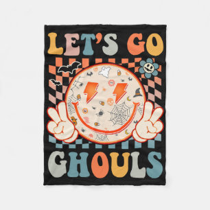Cobertor De Velo Vamos Ir Ghouls Hippie Rosto Rosto Retro Halloween