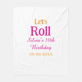 Cobertor De Velo Vamos rolo feliz 10º aniversário adicione nome ret