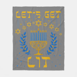 Cobertor De Velo Vamos Sai Hanukkah Camisa Judia Menorah