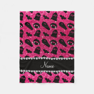 Cobertor De Velo Vampiro rosa cor-de-rosa com nome personalizado