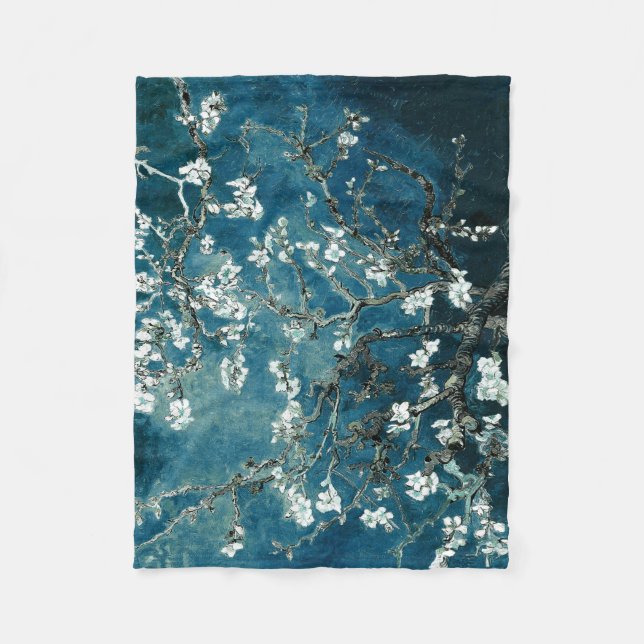 Cobertor De Velo Van Gogh Almond Blossoms : Teal Escuro (Frente)