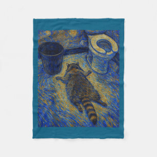 Cobertor De Velo Van Gogh Guaxinim Bêbado Vomita no Banheiro Meme