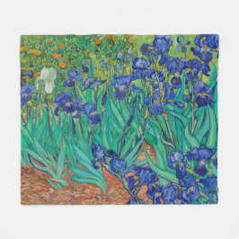 Cobertor De Velo Van Gogh Irises. impressionismo floral azul