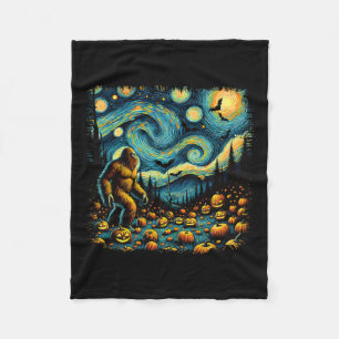 Cobertor De Velo Van Gogh Starry Night Halloween Grande Pumpkin