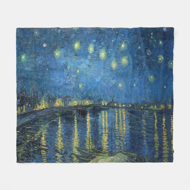 Cobertor De Velo Van Gogh Starry Night Over the Rhone (Frente (Horizontal))