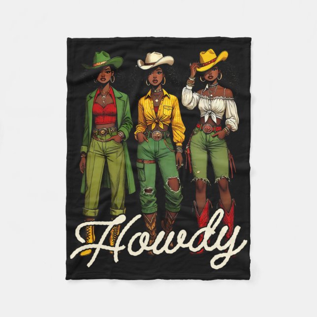 Cobertor De Velo Vaqueira Negra Rodeio Western Melanina Juneteenth  (Frente)