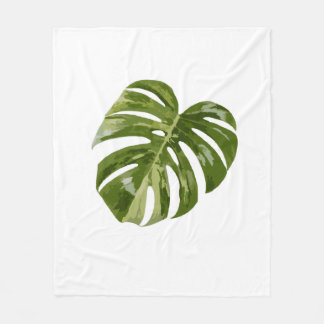 Cobertor De Velo Variegated Monstera Albo Throw Blanket