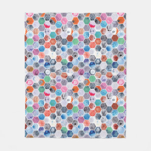 Cobertor De Velo Vários Hexágonos Marmoreados