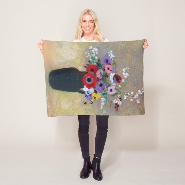 Cobertor De Velo Vase com Flores Mistas, Redon (In Situ)