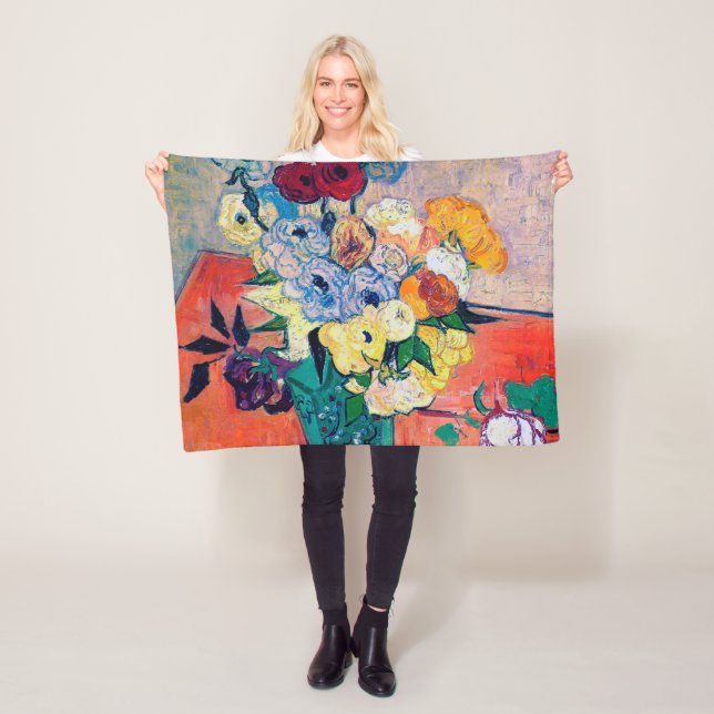 Cobertor De Velo Vase com Rosas e Anêmonas, Van Gogh (In Situ)