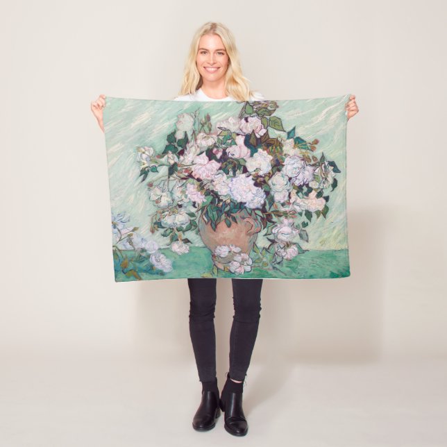 Cobertor De Velo Vase com Rosas Rosa, Van Gogh (In Situ)