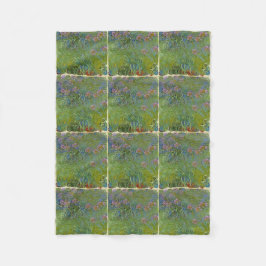 Cobertor De Velo Vaso de jardim de flores vintage de Monet famoso