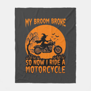 Cobertor De Velo Vassoura Quebrou Halloween Bruxa Motocicleta Morce