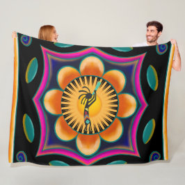 Cobertor De Velo Vazio Vibrante Flor Sudoeste de Kokopelli Fleece
