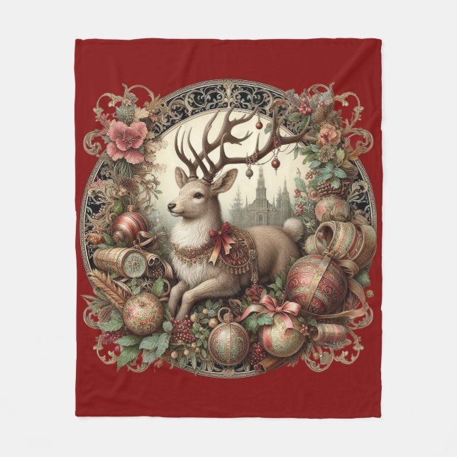 Cobertor De Velo Veado com decoração (Frente)