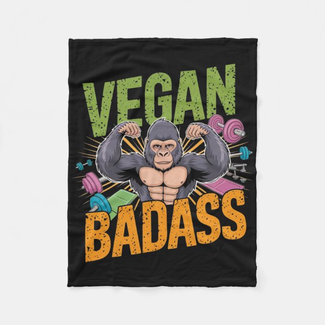 Cobertor De Velo Vegan Bodybuilder Weightlifter Gorilla (Frente)