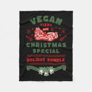 Cobertor De Velo Vegan Pizza Especial de Natal
