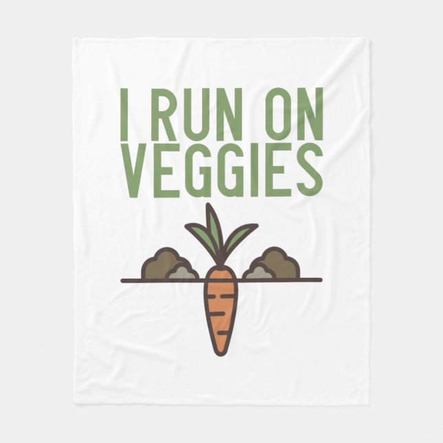 Cobertor De Velo Vegano - Eu Corro Com Legumes (Frente)