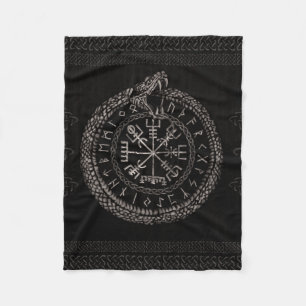 Cobertor De Velo Vegvisir com Ouroboros e runes