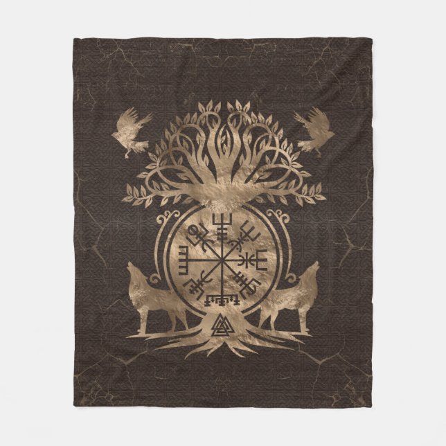 Cobertor De Velo Vegvisir - Ornamento de Compass Viking (Frente)