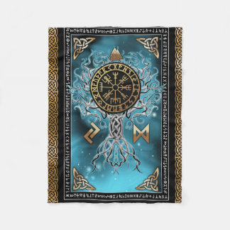 Cobertor De Velo Vegvisir Yggdrasil Viking Runa Nórdico