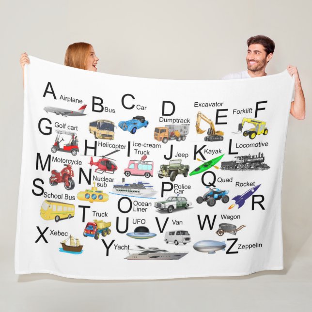 Cobertor De Velo Veículos de transporte Alfabeto Inglês (In Situ)