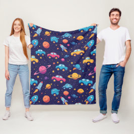 Cobertor De Velo Veículos Espaciais Coloridos Para Estilo de Sala d