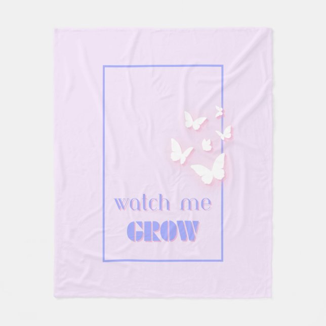 Cobertor De Velo Veja-me crescer, motivacional, inspiracional, pré- (Frente)