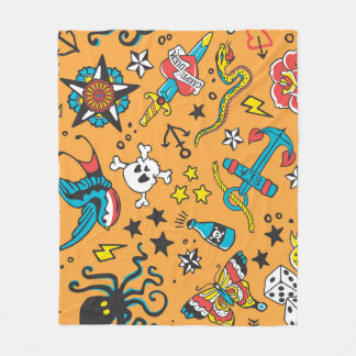 Cobertor De Velo Velha Tatuagem Escolar: Bonita Sem Costura