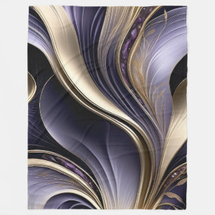 Cobertor De Velo Velo Dourado - Abstrato Luxuoso em Dourado e Viole