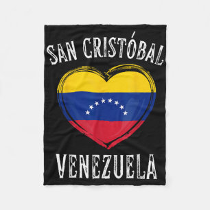 Cobertor De Velo Venezuela Flag Heart San Cristobal City