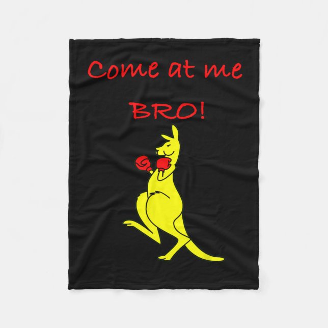 Cobertor De Velo Venha Atacar Me Bro Kangaroo Boxe Presente Novidad (Frente)