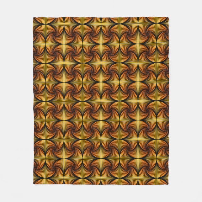 Cobertor De Velo Ventilador 3D Geométrico 3D Laranja Amarelo (Frente)