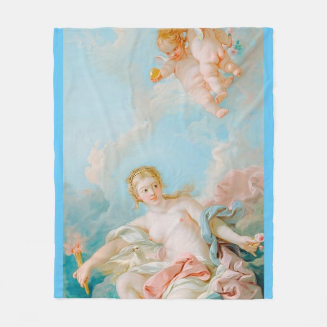 Cobertor De Velo Vênus nas ondas de François Boucher (Frente)