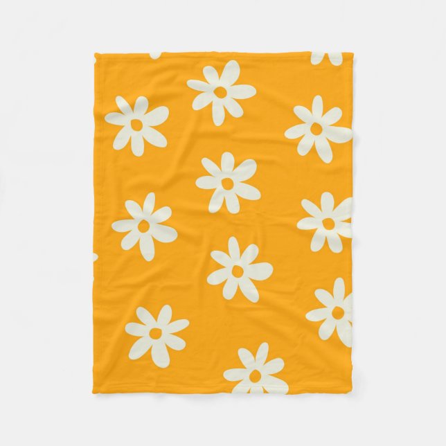 Cobertor De Velo Verão Botânico Tropical Amarelo Branco (Frente)