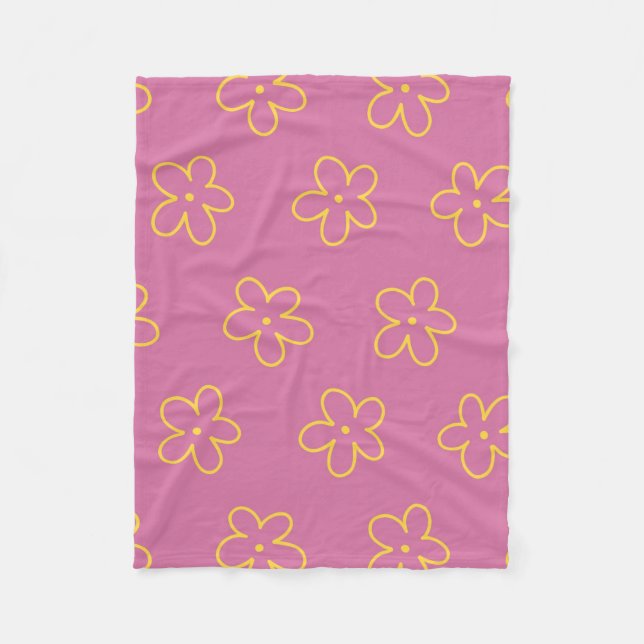 Cobertor De Velo Verão de Botânica Tropical Amarelo-Roxo (Frente)