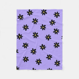 Cobertor De Velo Verão de Botânica Tropical de Preto Roxo