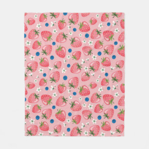 Cobertor De Velo Verão de morango, fundo feminino de desenho animad