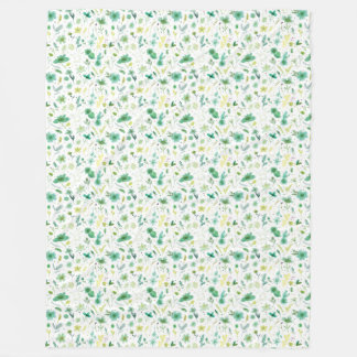 Cobertor De Velo Verdant Flowers Cozy Blanket