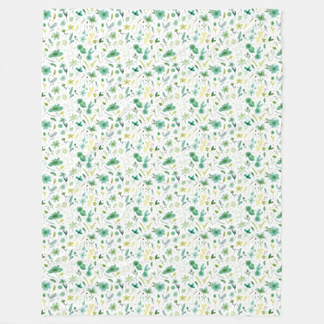 Cobertor De Velo Verdant Flowers Cozy Blanket (Frente)