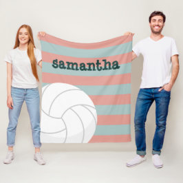 Cobertor De Velo Verde Escuro & Rosa Melão Gigante de Volei Listrad