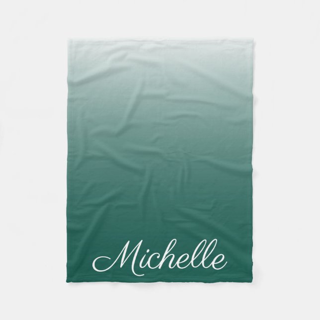 Cobertor De Velo Verde-gradiente ombre personalizado (Frente)