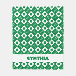 Cobertor De Velo Verde Lacrosse Argyle Padrão Fleece Blanket