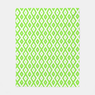 Cobertor De Velo Verde limão e padrão de diamante branco