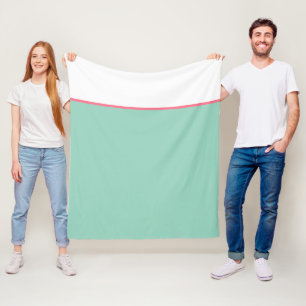 Cobertor De Velo Verde menta e listras rosa branco