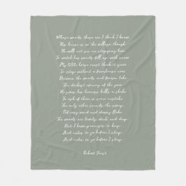 Cobertor De Velo Verde Salvia Citação de Poema Personalizado Música