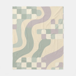 Cobertor De Velo Verde Salvia e Lilás Pastel Dinamarquês Abstrato E