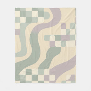 Cobertor De Velo Verde Salvia e Lilás Pastel Dinamarquês Abstrato E