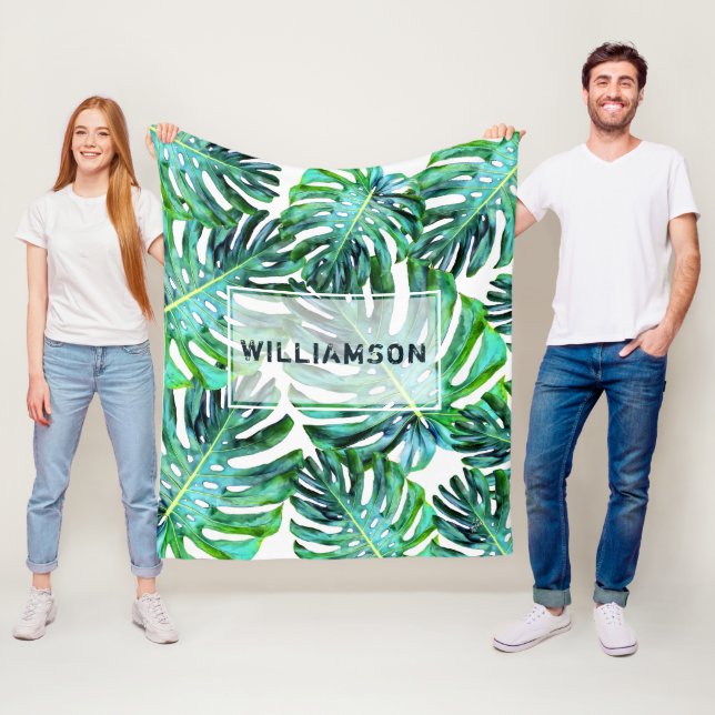 Cobertor De Velo Verde Tropical Elegante no Havaí Folha (In Situ)
